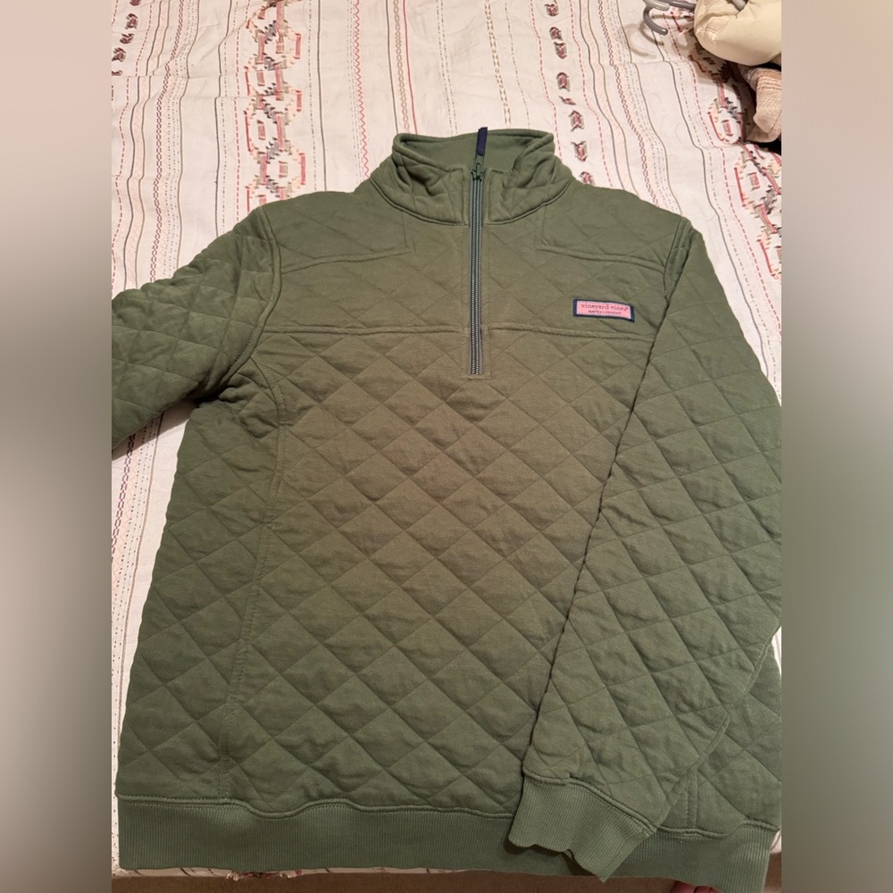 Vineyard Vines Army Green Quarterzip